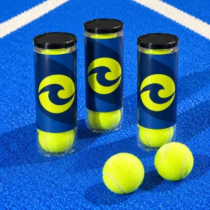 Balles de padel en tube personnalisé avec un logo de démonstration