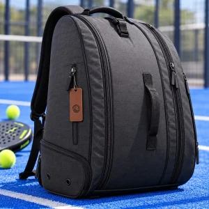 Sac de padel recyclé personnalisé avec un logo de démonstration