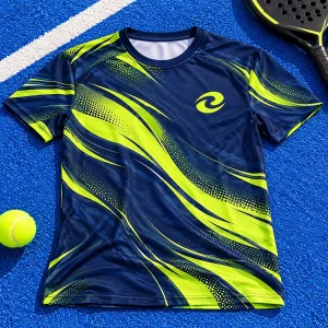 T-shirt de padel personnalisé sublimé avec un logo de démonstration